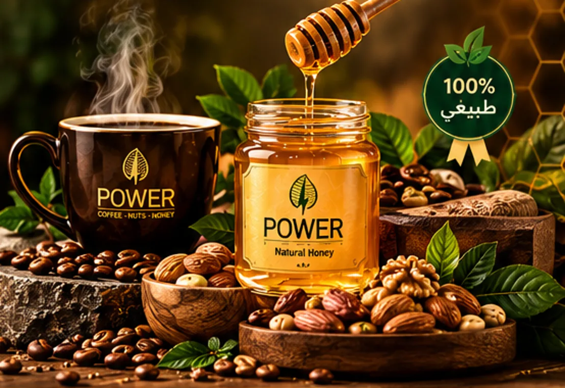 عسل POWER الطبيعي مع القهوة والمكسرات